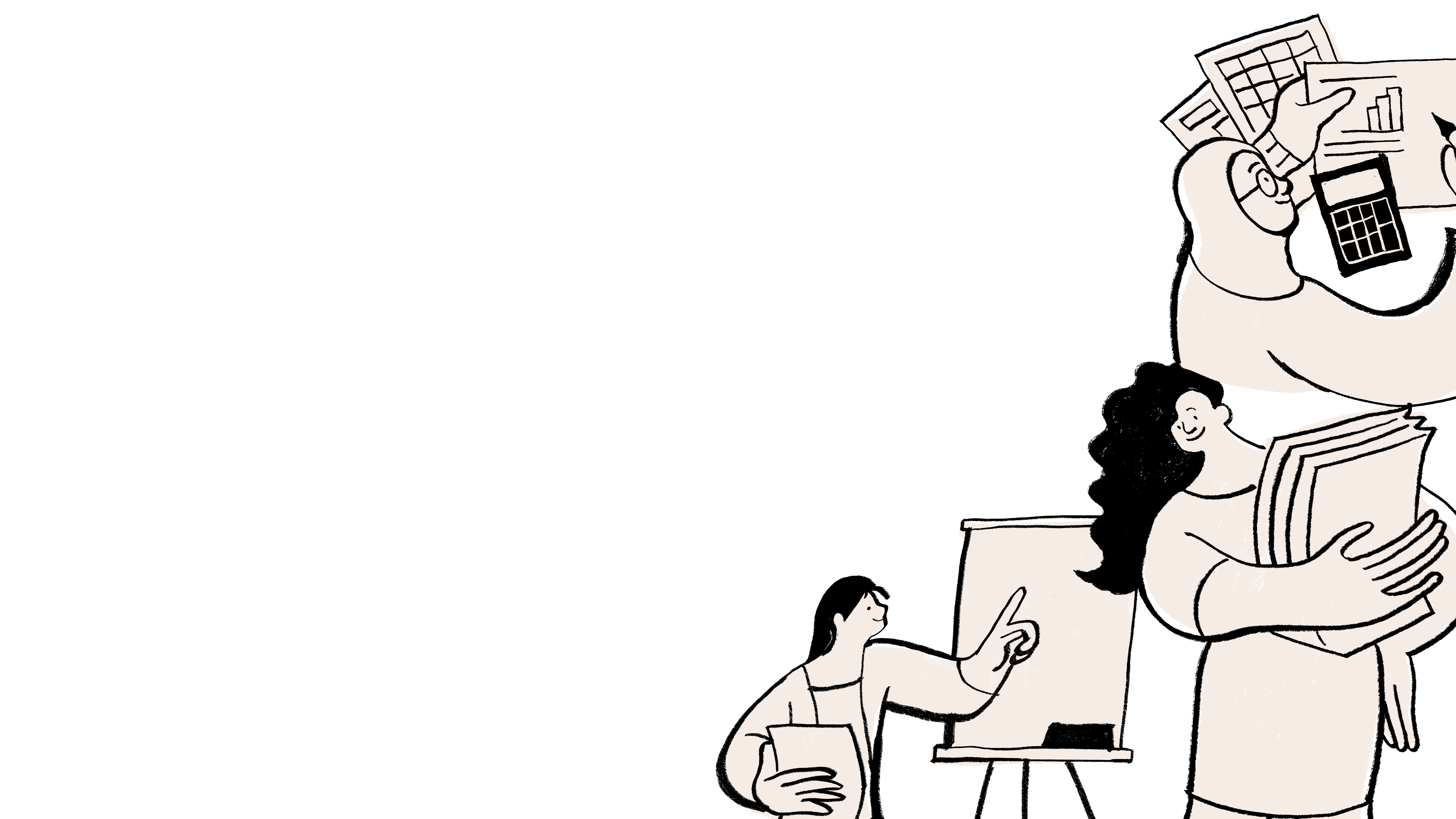 Illustration of creative professionals at work