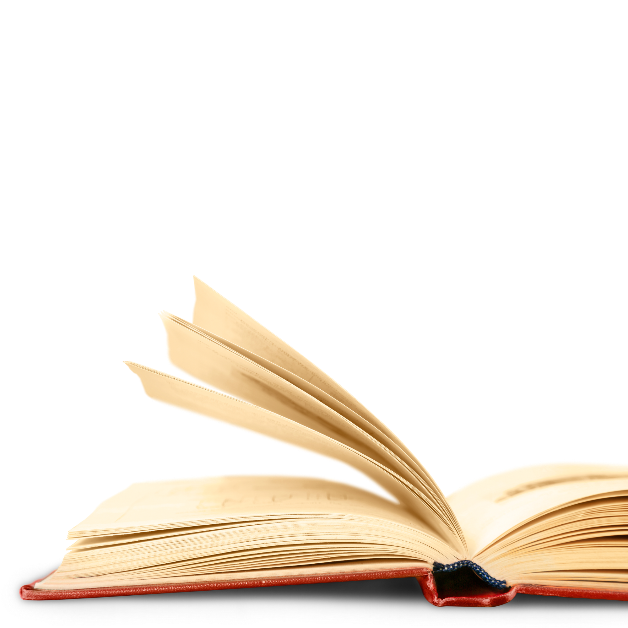 Open book with pages turning